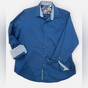 Robert Graham Navy Checkered Button Down Shirt